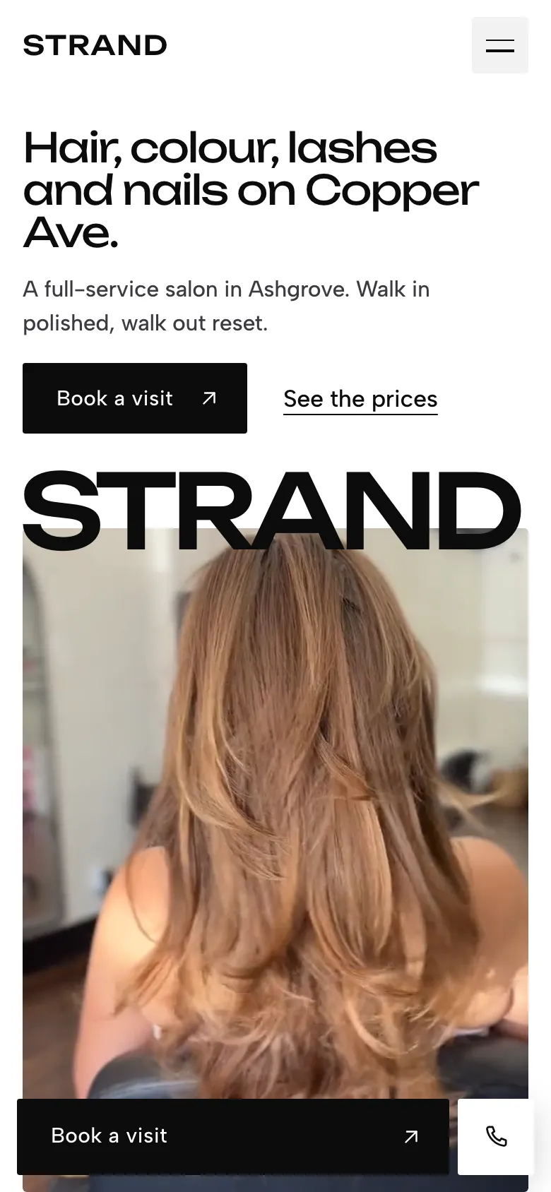 Salon template on a phone