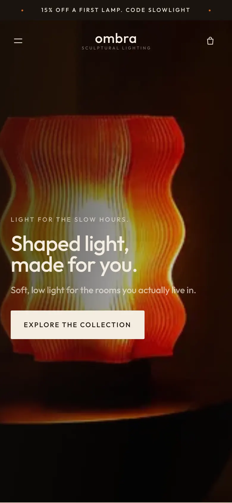 Lighting store template on a phone