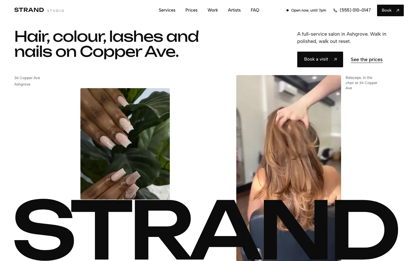 Salon template hero being edited