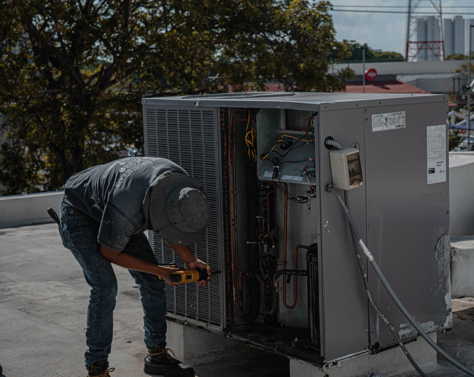 Outdoor condenser unit installed by Oakwood